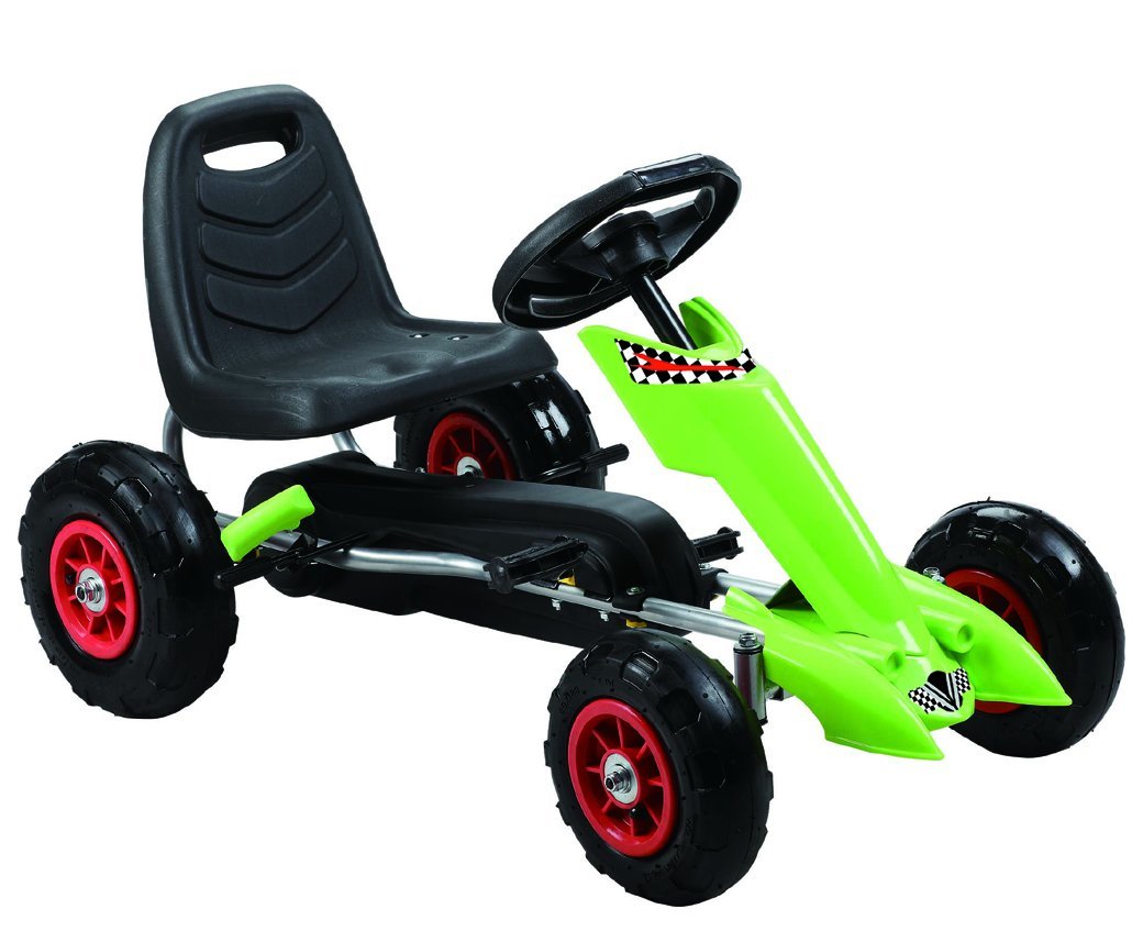 Vroom Rider Zoom Pedal Go-Kart Ride Ons with Pneumatic Tire, Green