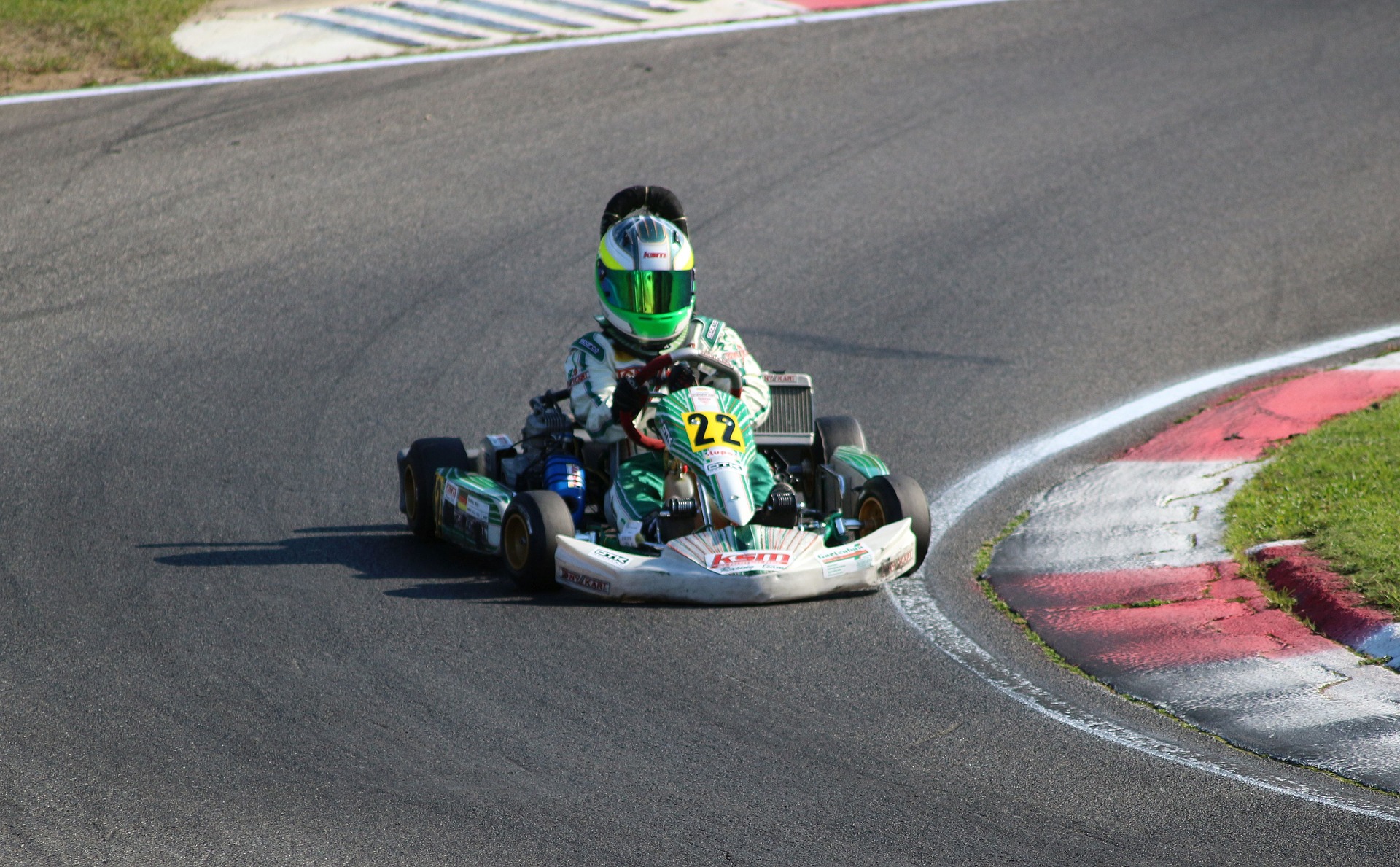 Man riding a go kart for the Motorsport race