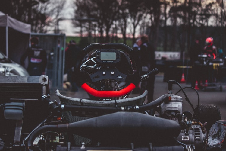 Photo of the cockpit of a go kart